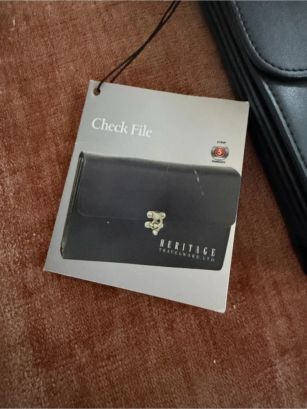 NWT leather check file Travel Documents vegan leather gifts airport contemporary